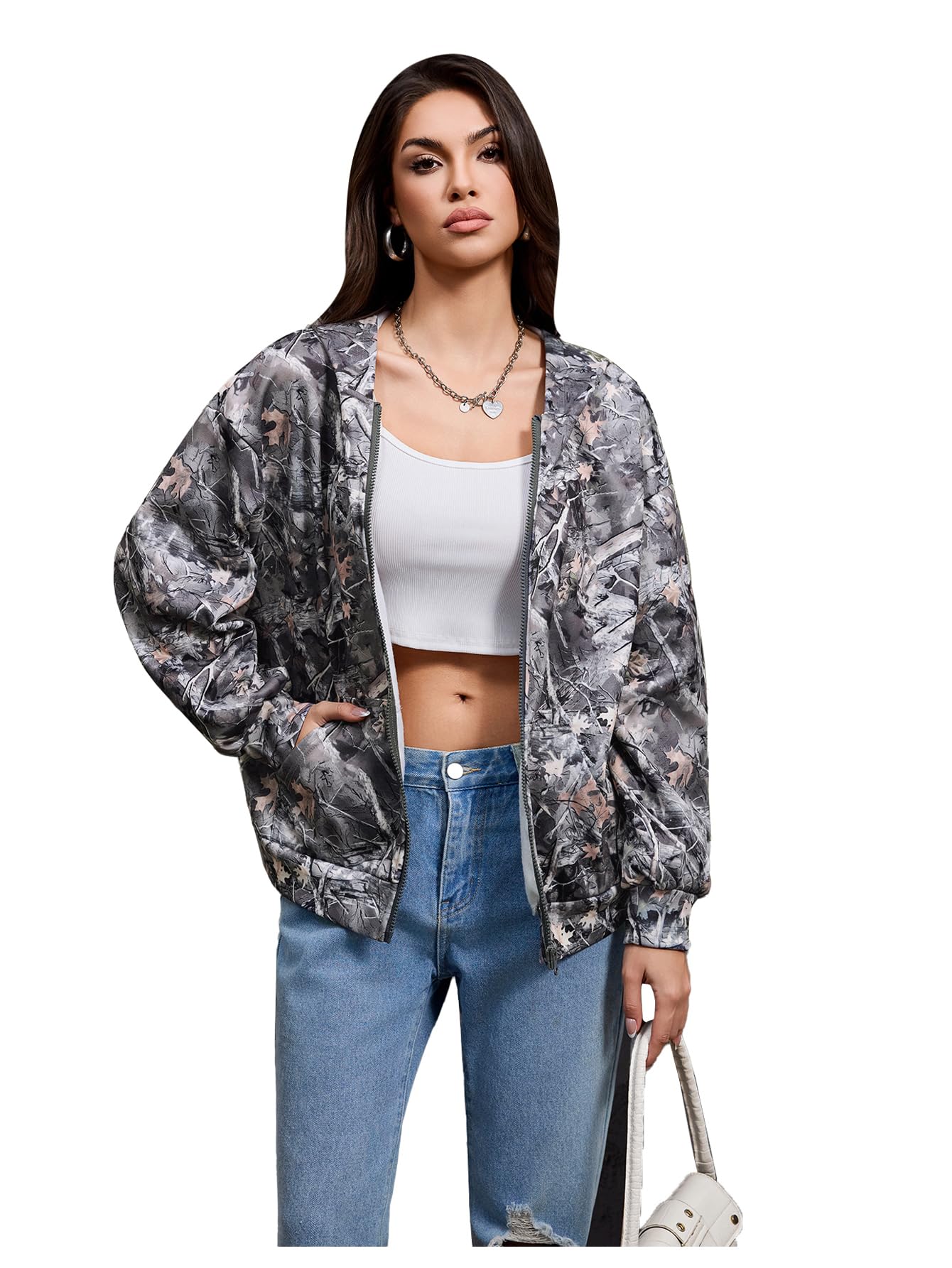ジャケット・アウター 00s sweat blouson black camo scull y2k Amazon.com: SOLY HUX Women's Y2k Camo Oversized Hoodie Vintage Zip