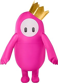 Spirit Halloween Fall Guys Kids Pink Inflatable Costume | Gaming Costumes | Funny Costumes | Fan Operated