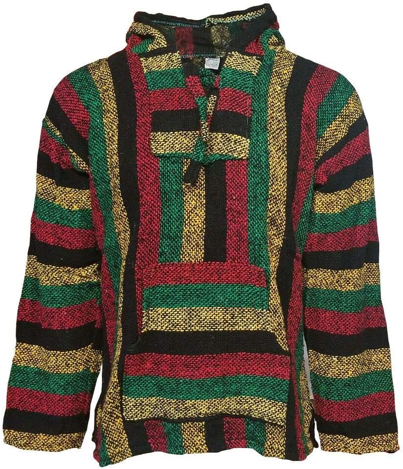 Striped Woven Baja Jacket Coat Hoodie