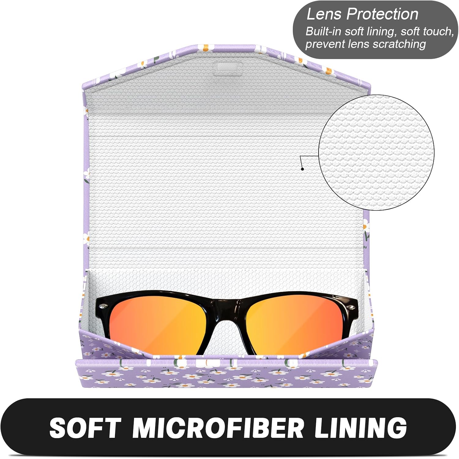 Sunglasses Case, Foldable Glasses Case, Magnetic Hard Shell Folding Holder image 4