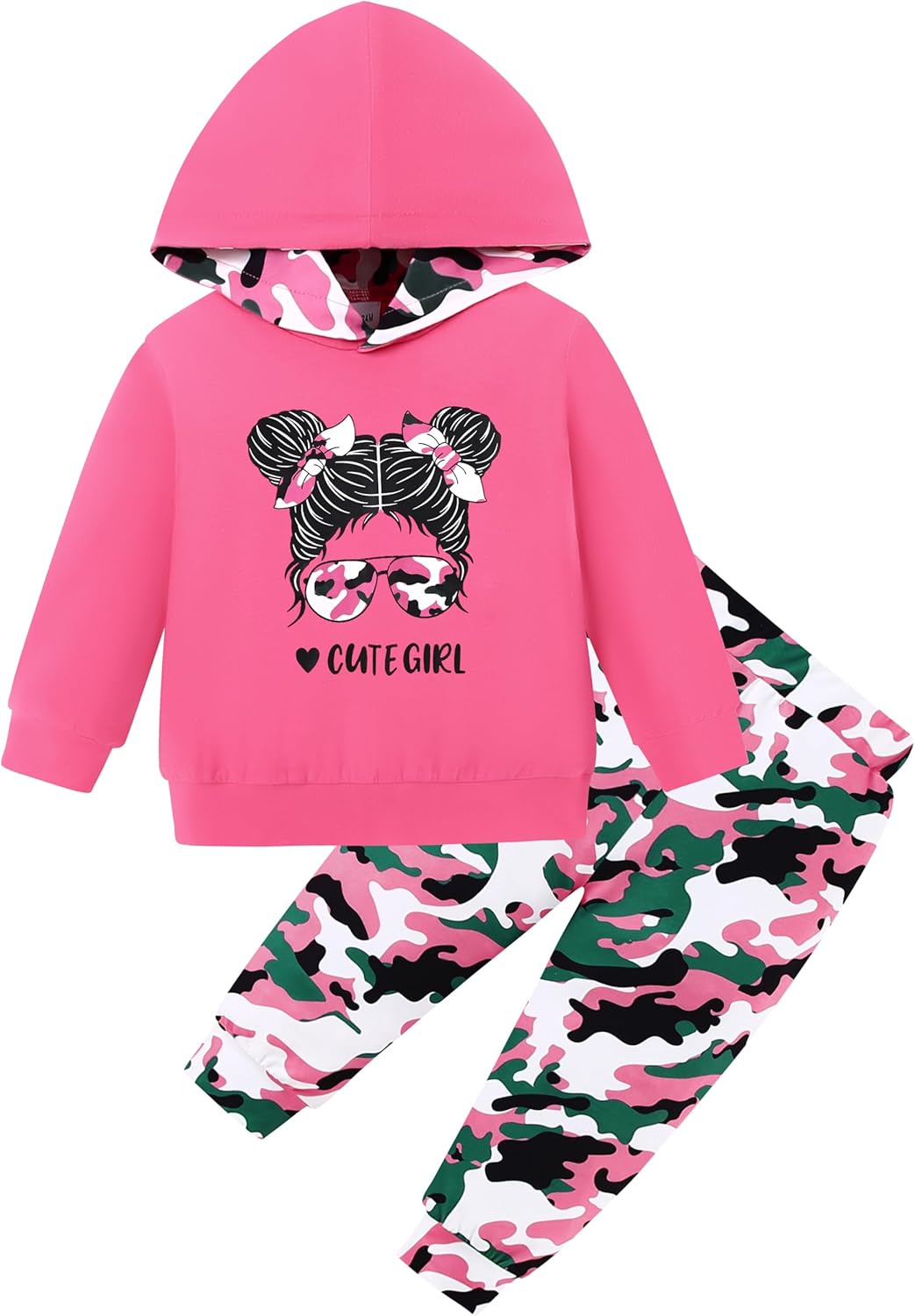 ZOEREA Toddler Girls Clothes Baby Outfits Letter Hoodie Sweatshirts Flower Sweatpants 2Pcs Tracksuit Fall Winter Clothing