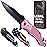 GOOD WORKER Legal Pink Pocket Knife for Women Self Defense - 2.95 Serrated Folding Blade Knives - Cute Girl Tool - Gifts Idea for Her - Perfect for Gilfriend Wife Woman - Gifts for Mother 6680 P