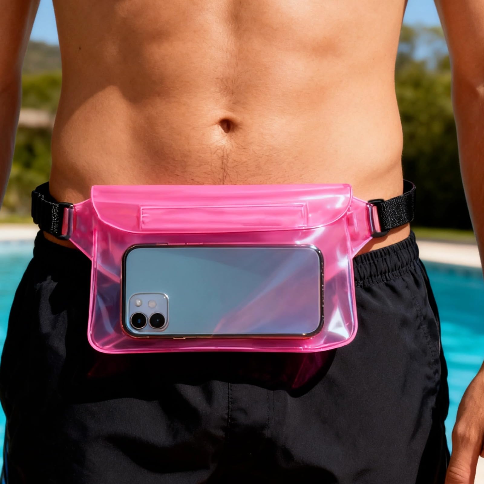 Lot de 12 bananes imperméables, pochette téléphone en PVC avec triple fermeture, ceinture réglable, tactile, sac de taille étanche pour la natation, la navigation et les sorties en bord d’eau