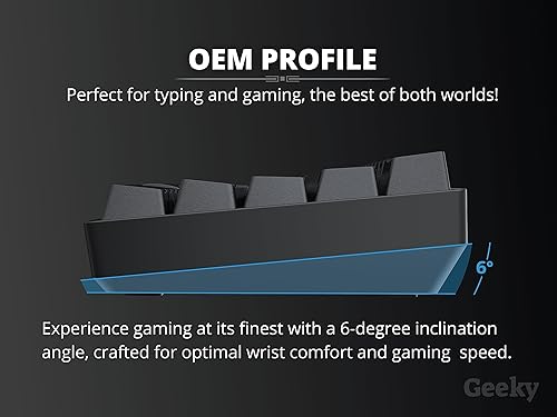 Miniatura 8 de Geeky GK61 60% Teclado mecánico para juegos intercambiable en caliente 61 teclas multicolor RGB LED retroiluminado para jugadores de PCMac ANSI