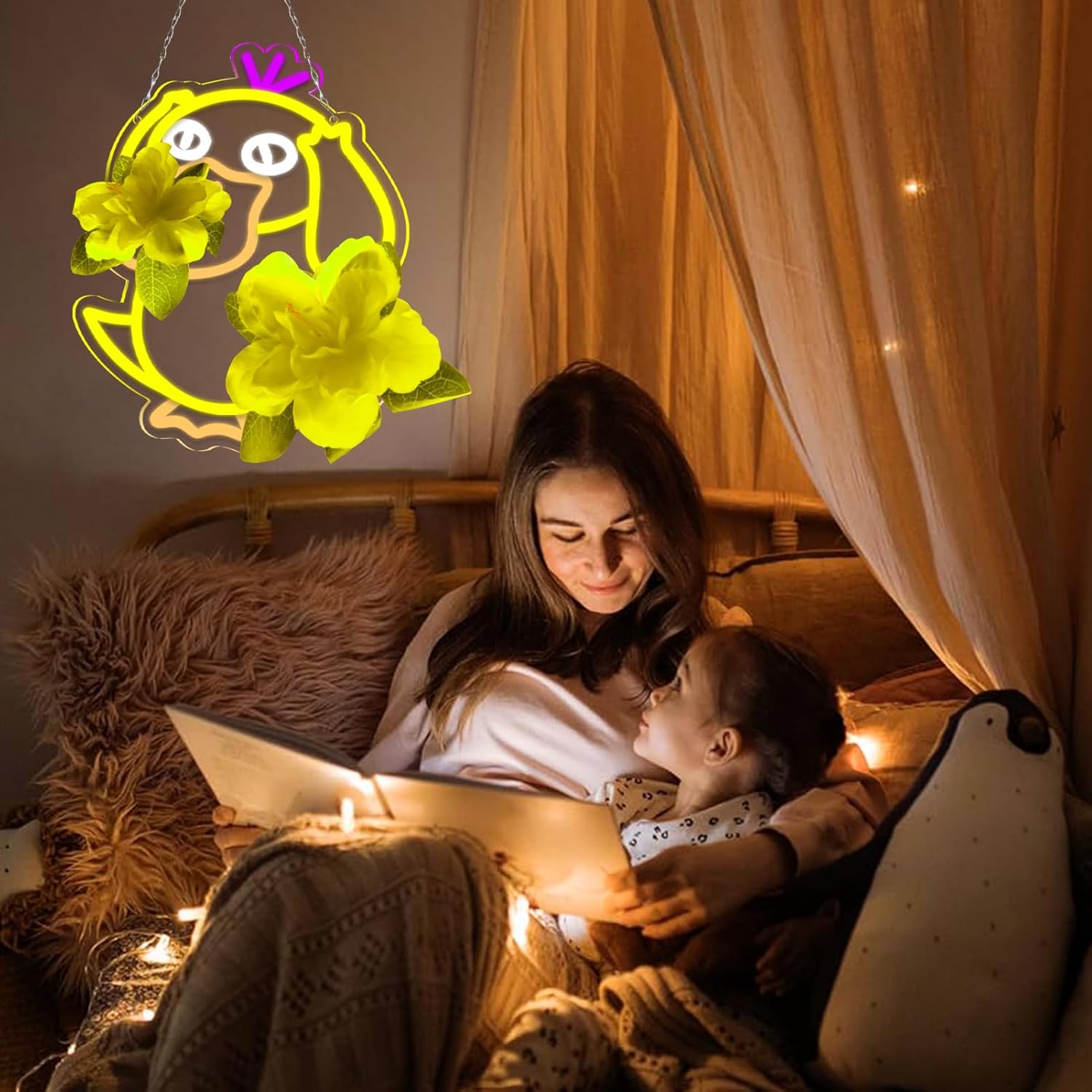 Anime Neon Sign - Duck LED Neon Signs for Wall Decor, Cute Animal Light Up Sign for Bedroom, Restaurants, Party, Game Room & Kids Room Decor - Image 5