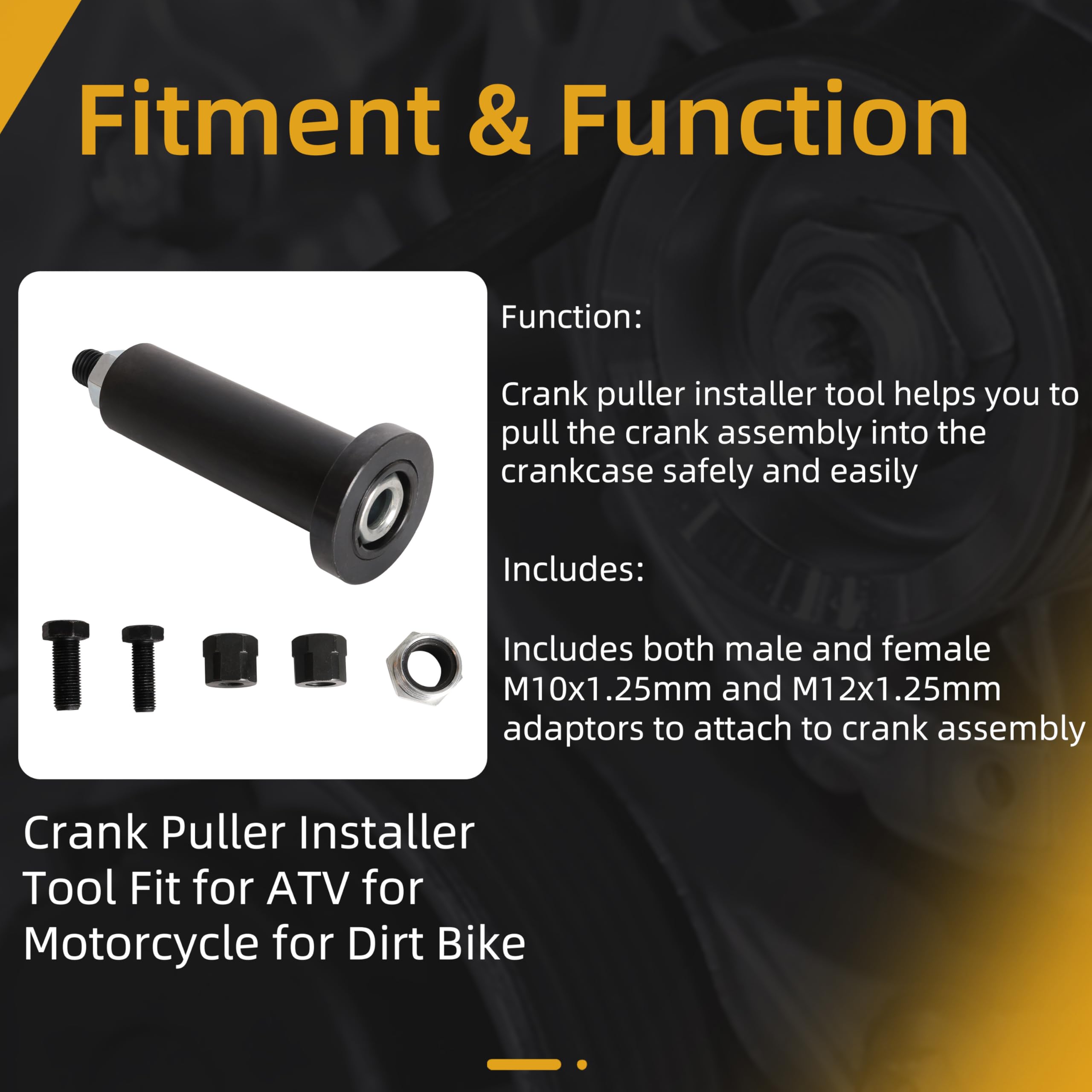 クランクケースプーラー/インストーラーツール 17-8667 ATV オートバイアセンブリ 垂直分割クランクケースに対応 オスとメス M10x1.25mm M1 : クランクプーラーインストーラーツール ATV用 ダート