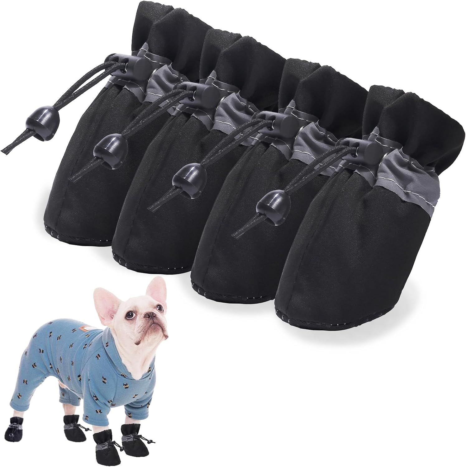 SATTARO Dog Shoes for Winter with Reflective Straps Non-Slip Cat Dog Boots Paw Protector for Small and Medium Petsdog Shoes Size 3: 1.18Width, Pink