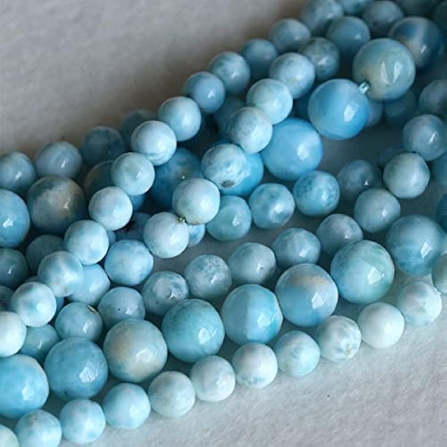 Larimar bleu naturel en perles de 6mm pour soulager le stress et créer des bijoux