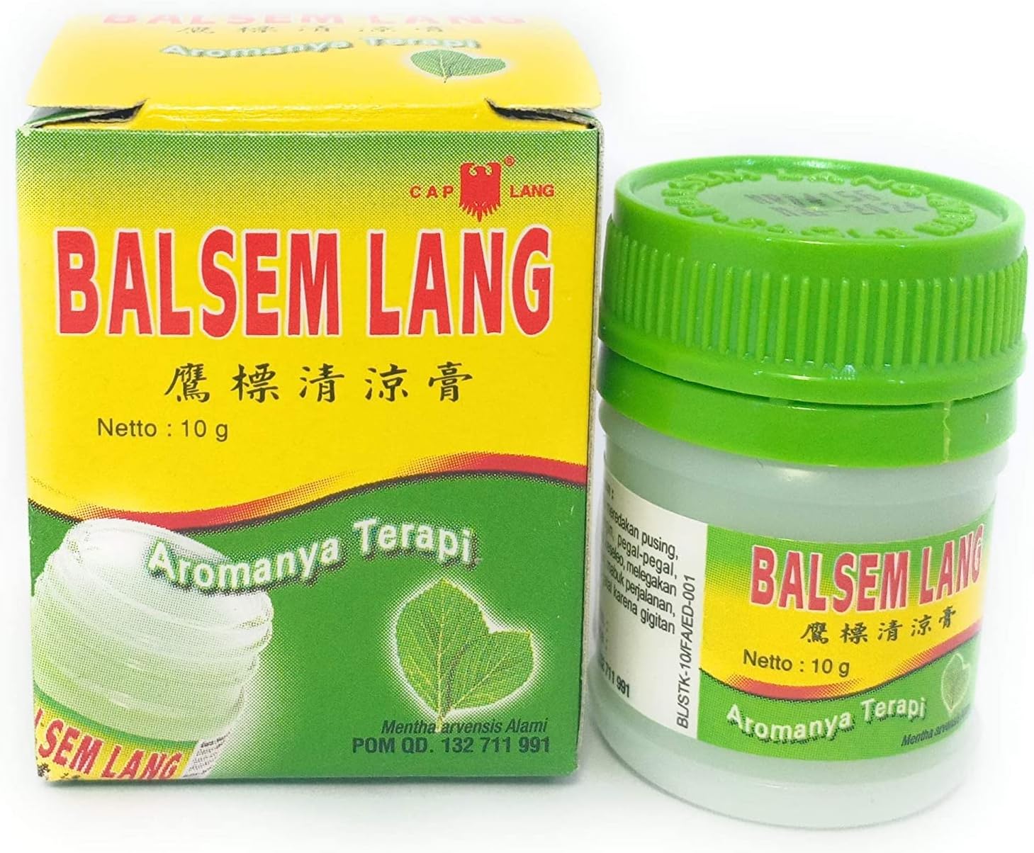 12x 10gr Balsem Lang Eagle Brand with Aromatic Soothing - Muscular Balm for Muscle, Joint Aches, Back Pain, Headache, Cold