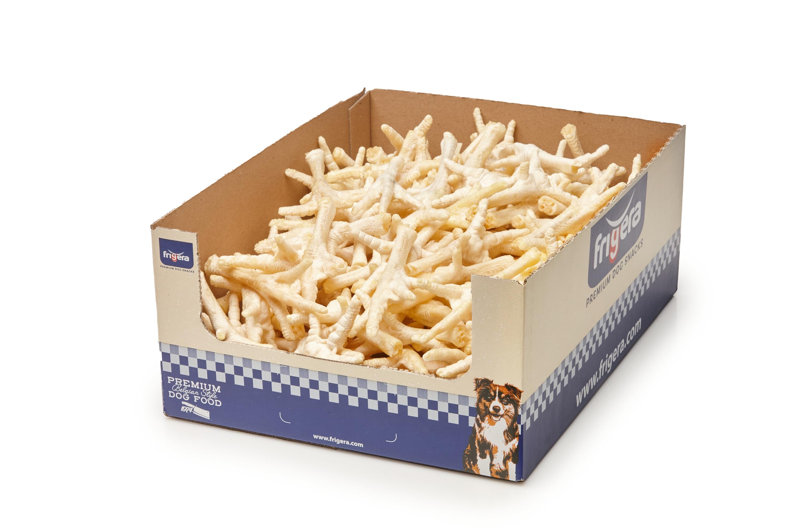 Frigera Pattes de Poulet soufflées 150pcs 2100g friandise pour Chiens sans Gluten sans céréales Riche en protéines