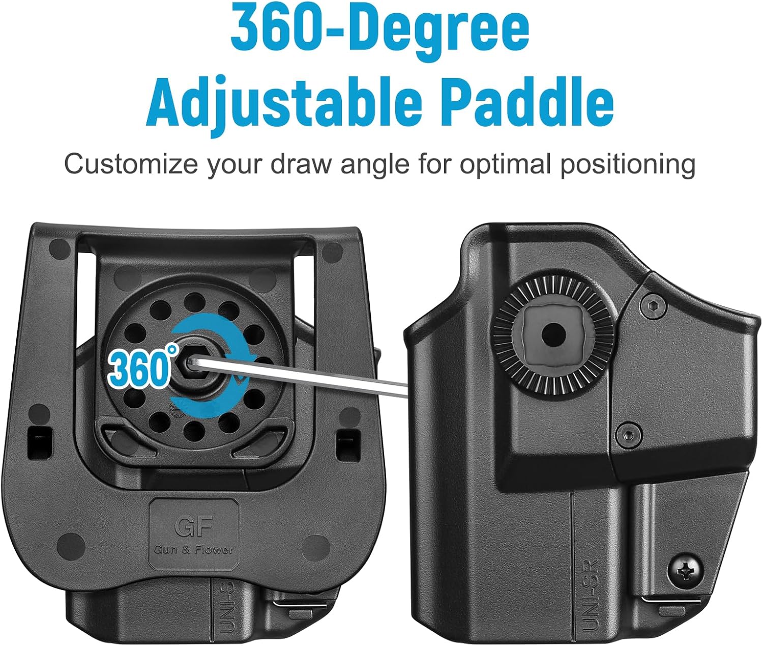 Universal OWB Paddle Holster w/Optic Cut, Fits Glock 19/26/ 43X, FN Reflex, M&P Shield Plus, PSA Dagger Compact, Hellcat Pro, Ruger Security 9 & 40+ Compact/Subcompact Pistols