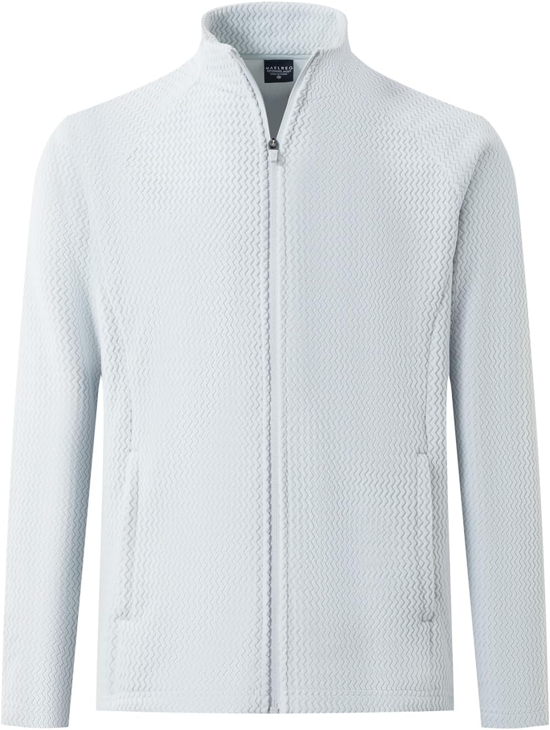 M MAELREG Winter Fleece Jackets for Men Lightweight Stand Collar Fashion Wave Texture Warm Full Zip Mens Coat with Pockets