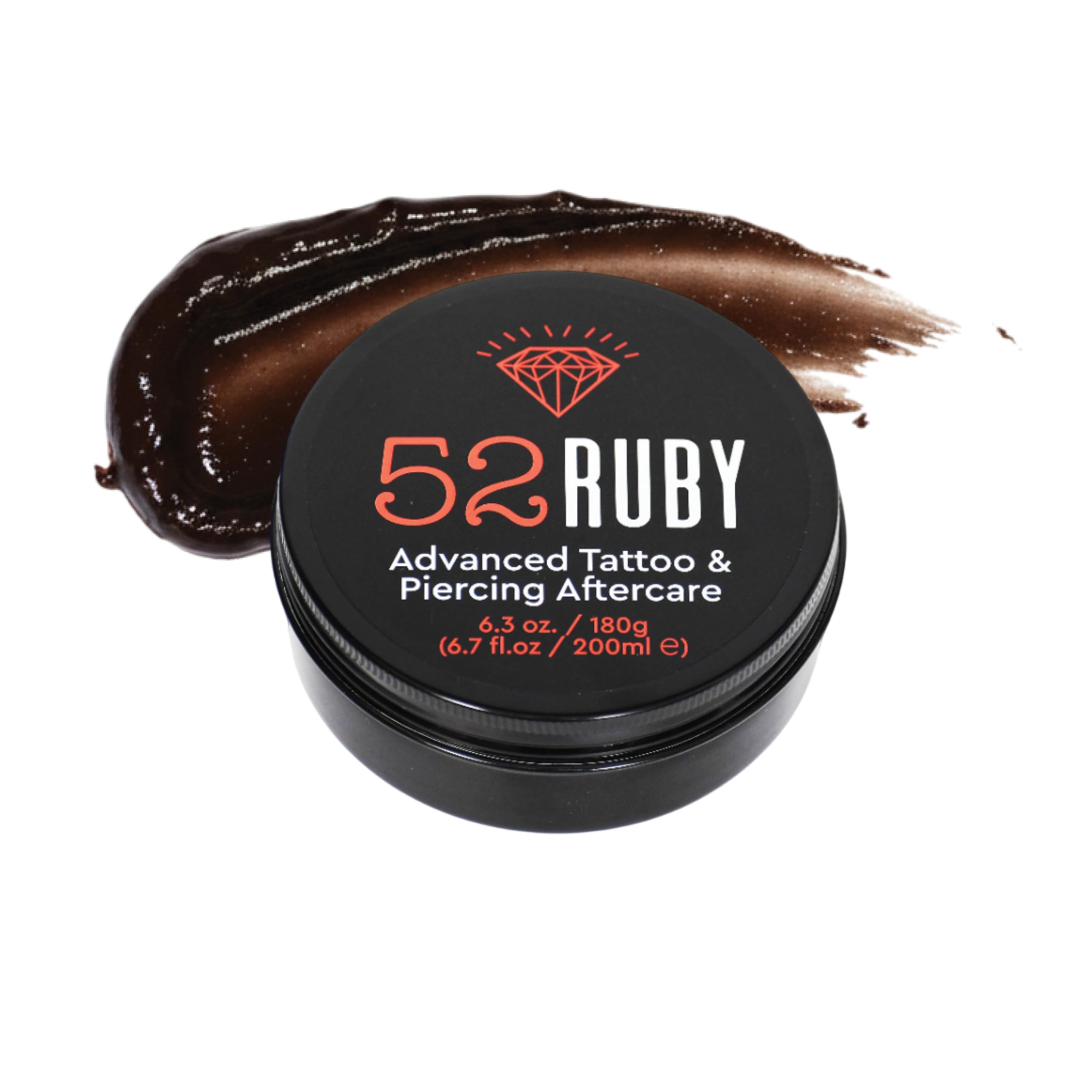 52 Ruby Advanced Tattoo & Piercing Aftercare Cream 200ml – Natural Greek Formula, Fast Healing & Pain Relief, Chemical-Free
