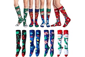 JOYIN 8 Pairs Christmas Knee High Socks: Comfort and Joy for the Holidays