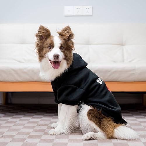 Miniatura 7 de EXPAWLORER Sudadera con capucha para perro, suave y cálida con agujero para correa, ropa de forro polar para invierno y otoño, con estampado de