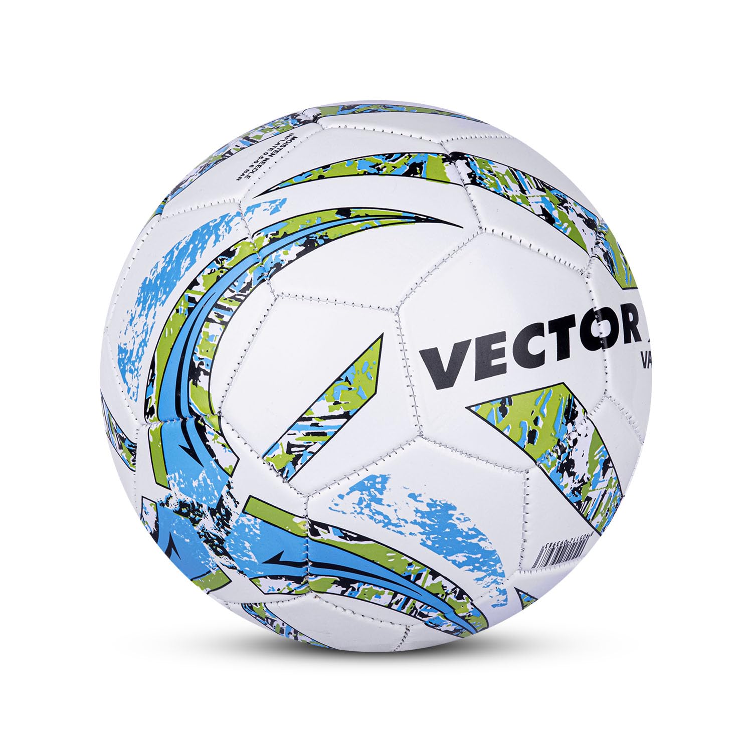 Vector X 32 Panel Varsity PVC Machine Stitched Indoor/Outdoor Football with Butyl Bladder, White-Blue, Size 5, Suitable for Match and Training for Adults 15+ Years + Free Air Needle