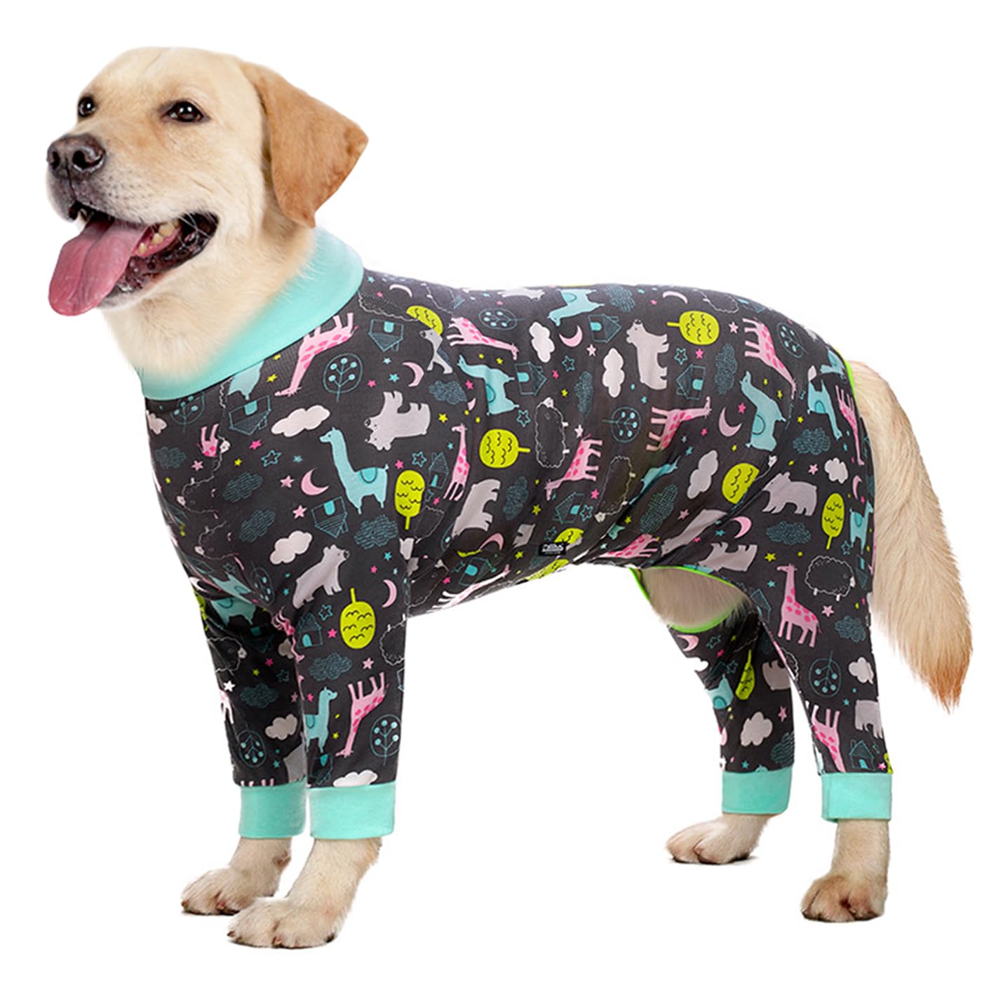 Oslueidy Traje de Recuperación para Perros Después de la Cirugía, Traje de Recuperación para Perros Pijama Traje de Recuperación para Perros Grandes y Medianos Traje de Cirugía (Azul Gris, 4XL)