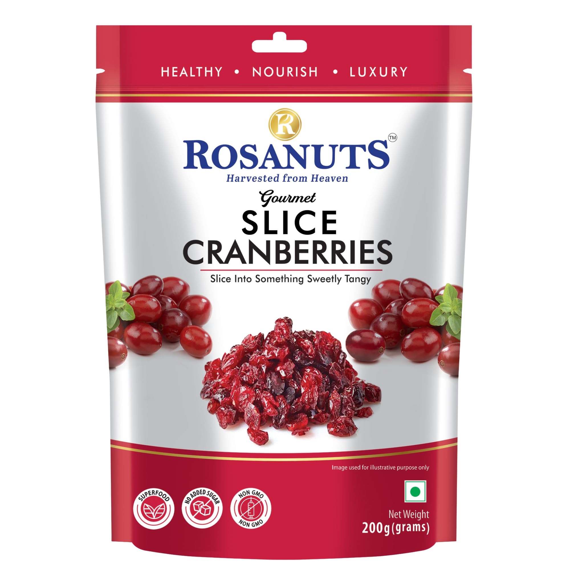 ROSANUTS Dried Cranberry Slices 200g | Tangy Sweet Dried Fruit Snack | Red Berry Healthy Chewy Superfood for Enjoyment-FBA-image-15