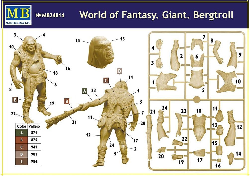 Master Box MB24014 – World of Fantasy Giant Mountain Troll Figurine