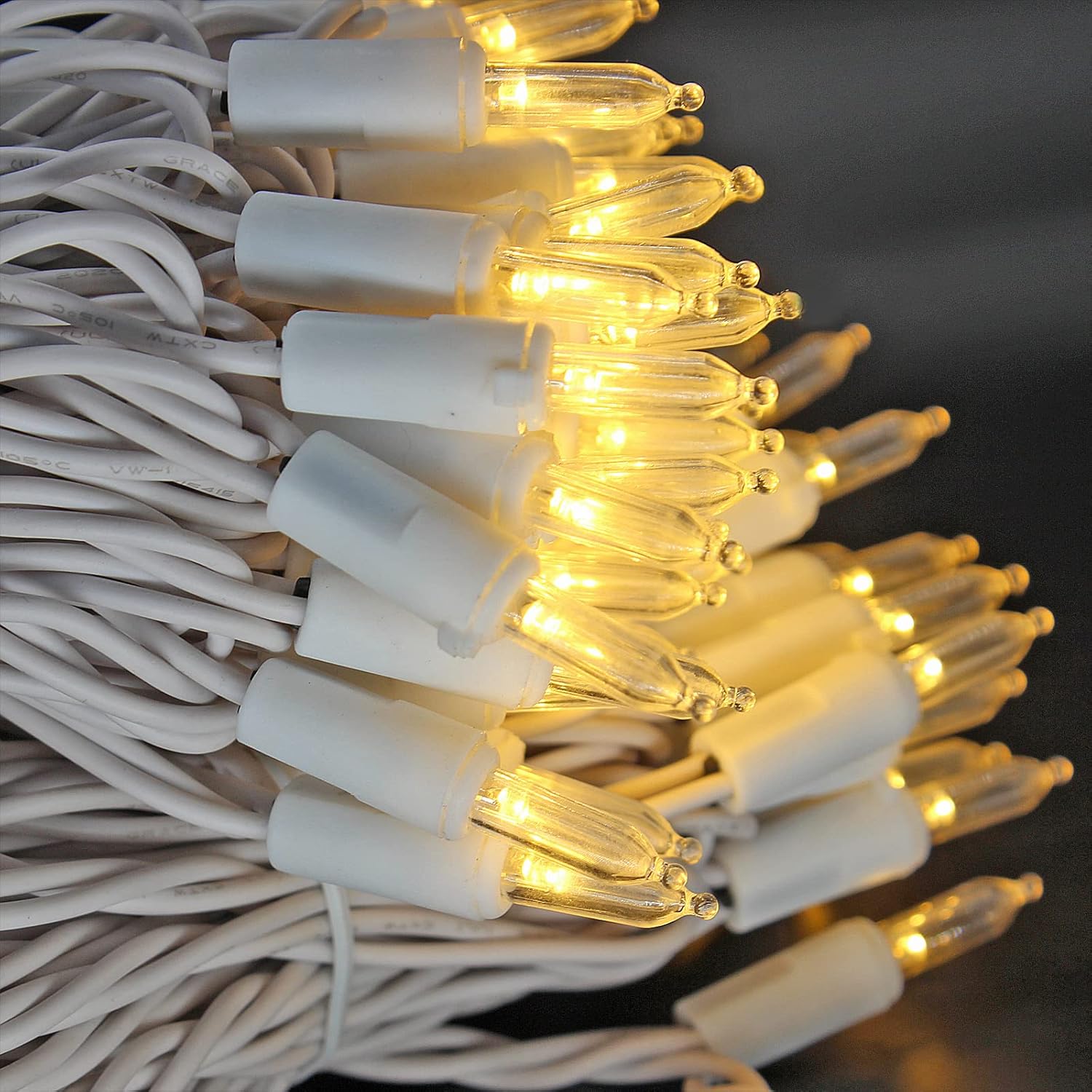 Amazon.com: Dazlinli 150 LED Warm White Christmas Lights on White Wire ...