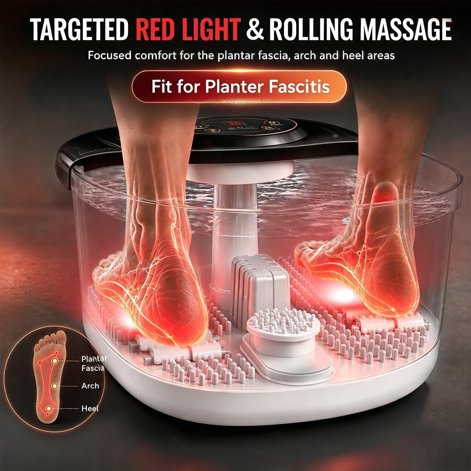 Foot Soaking Tub, Foot Spa Bath Massager with Heat, Bubbles