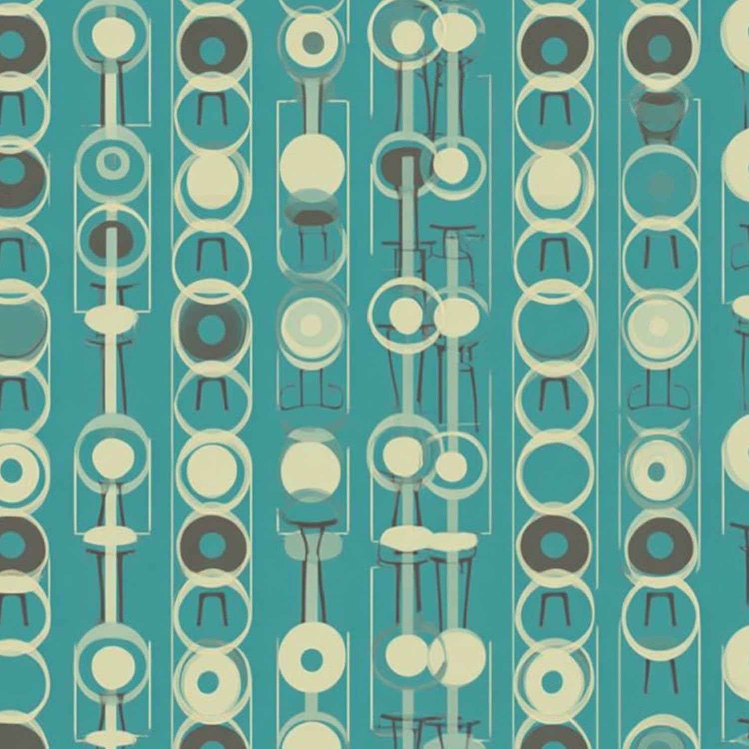 DERUINVAIO Self Adhesive Feature Removable Retro Abstract Atomic Era Peel and Stick Vinyl Wallpaper Roll, Sticky Lining Paper for Bedroom, Living Room, Kitchen Walls