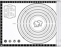 Vista 17 de Tapete de silicona, 24 x 36 pulgadas, extra grande, antiadherente, para hornear, con medición, tapete grueso reutilizable para mostrador de hojas