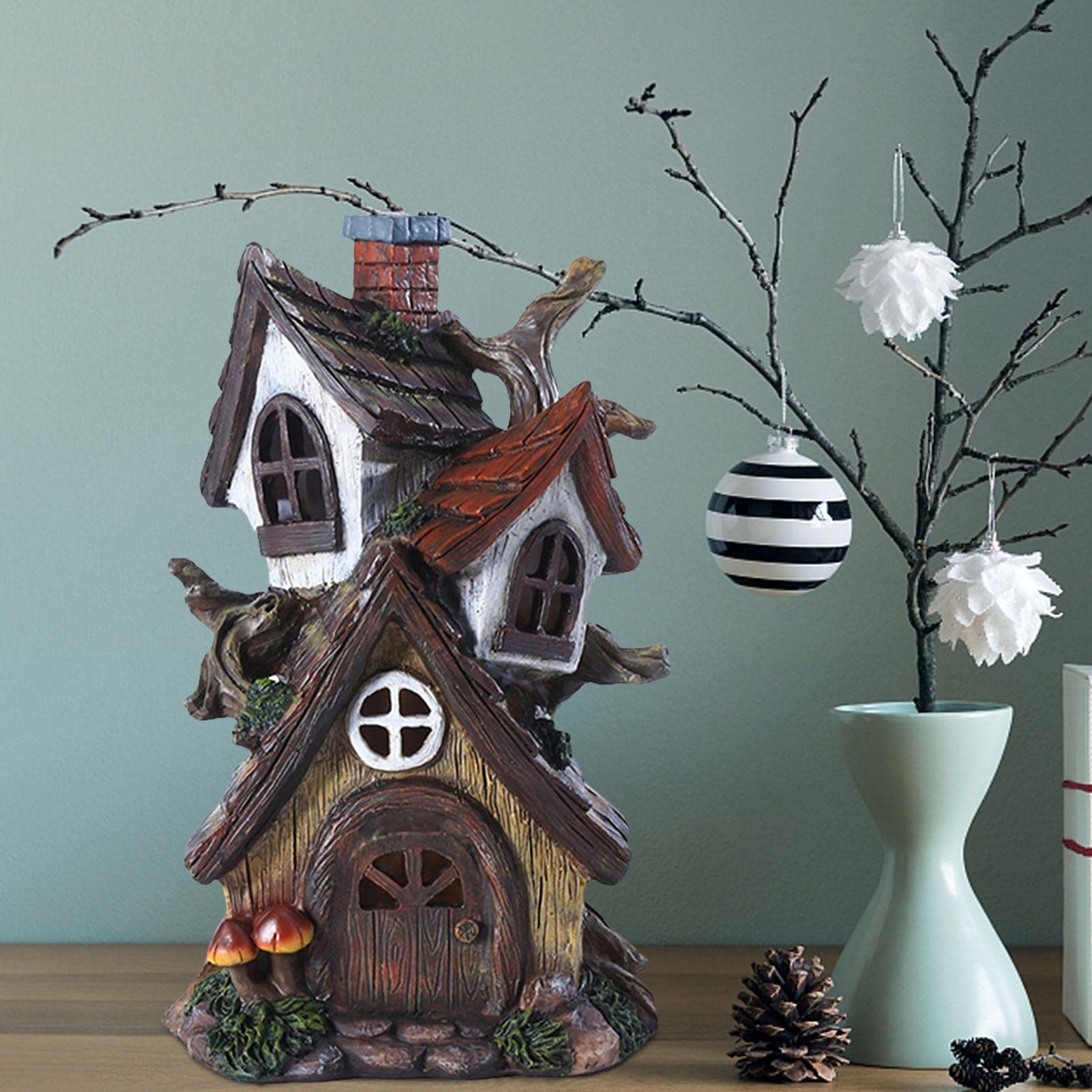 8 Miniatur-Feengarten Häuser Aus Harz – Kleines Steinhaus-Dorf Für DIY-Garten, Terrarium Oder Blumentopf-Deko