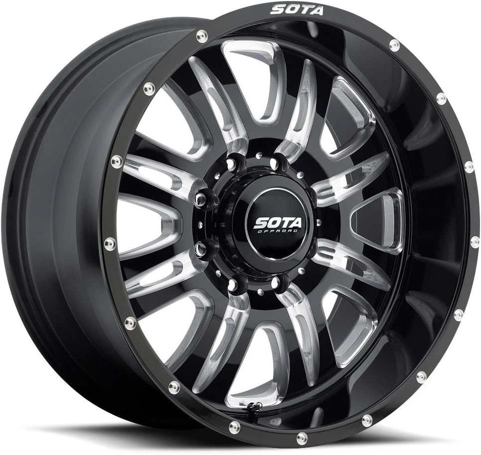 564DM Rehab Death Metal Black/Gloss Black with Full CNC Milling Wheel (22x10.5/8x6.50, 25mm Offset)