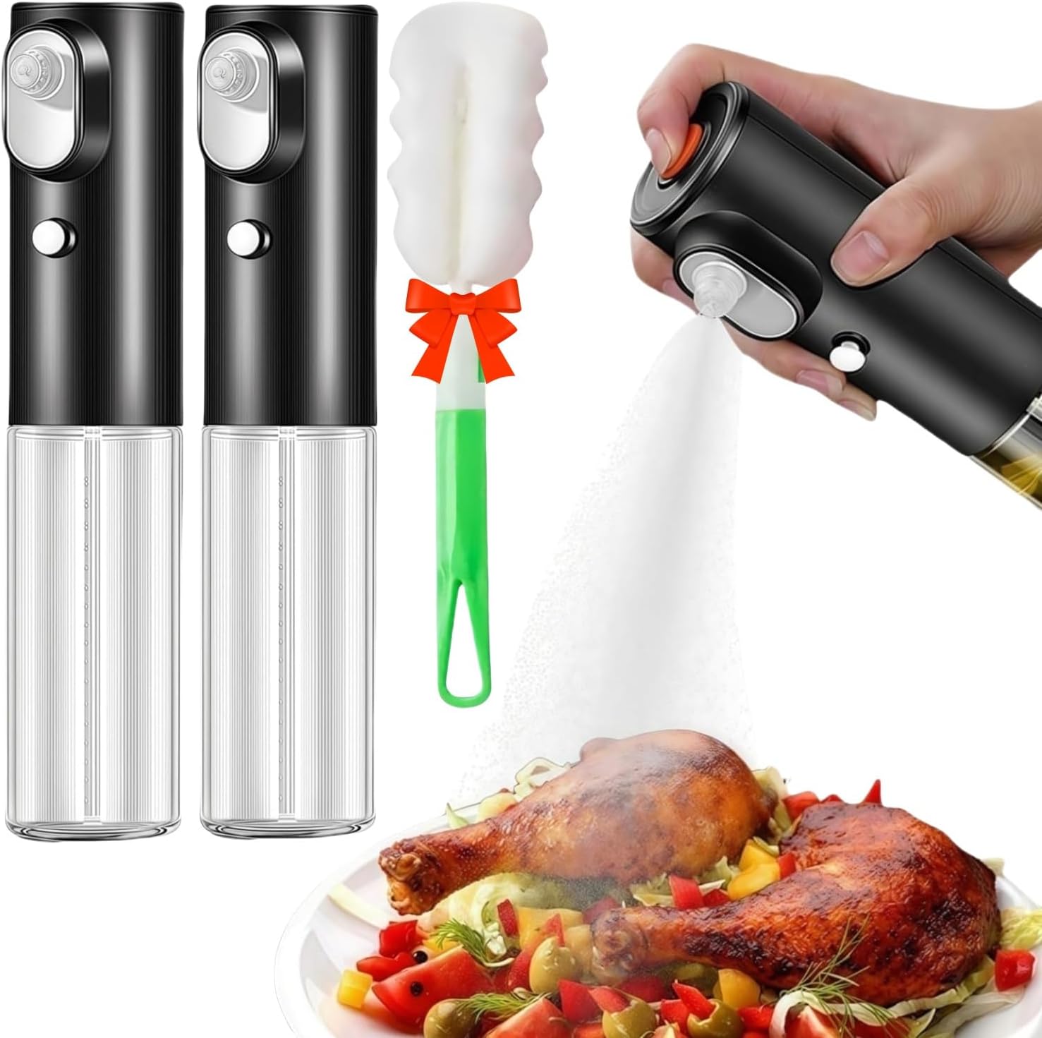 Electric Butter Spray,Popcorn Butter Spray,With Controllable Continuous Spraying Device Oil Sprayer,Chargeable Butter Sprayer,Barbecue/air fryer/bread baking/Butter Sprayer for Popcorn (2 pieces)