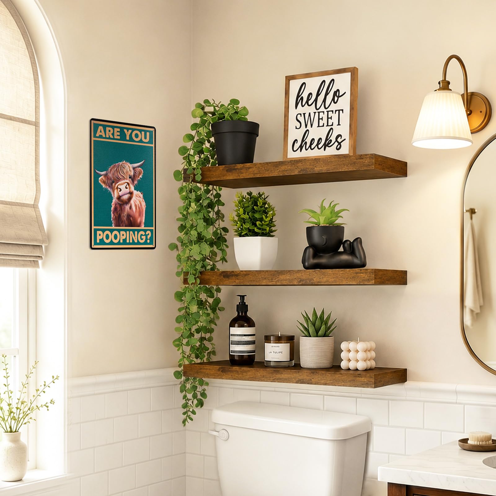 Photo 1 of 11PCS Bathroom Decor & Accessories Set Farmhouse Over Toilet Floating Shelf