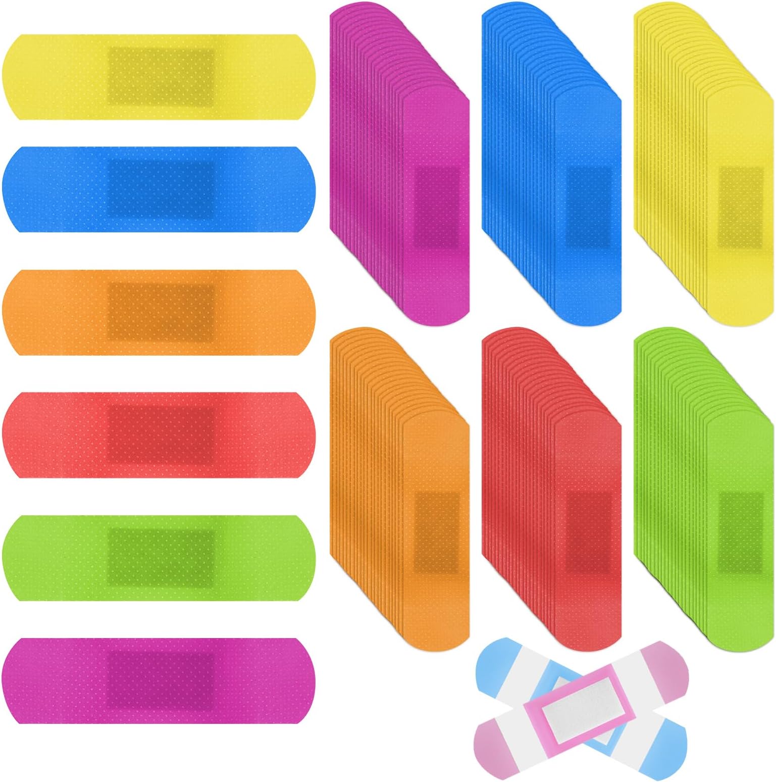 120Pcs Cute Colored Bandages Waterproof, Adhesive Flexible Kids Bandages Breathable for Scrapes Wound Care for Your Kids Home School
