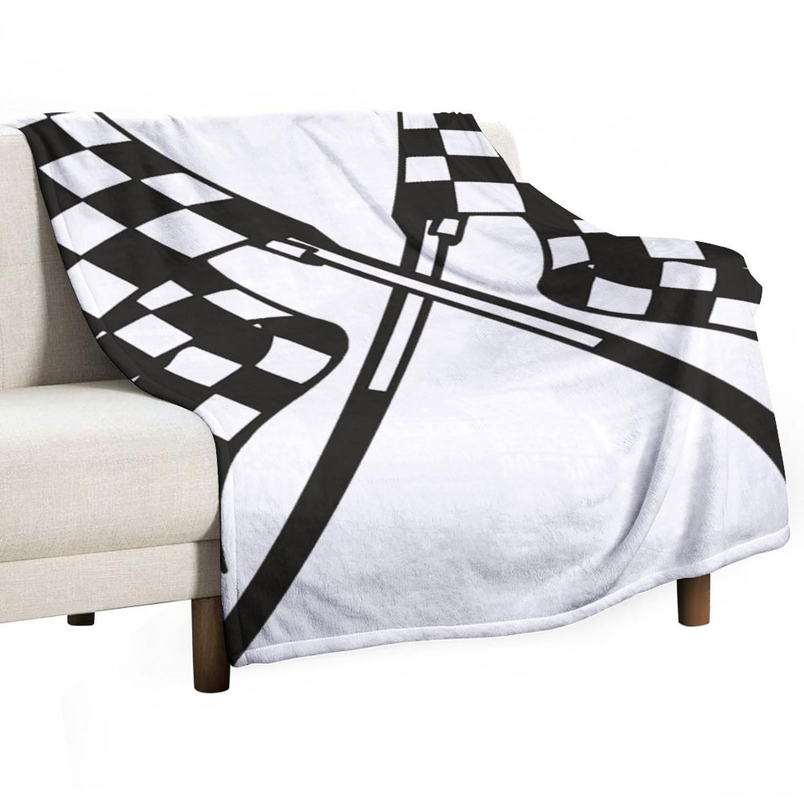 MHYRAC Flannel Blanket, Checkered Flags Race Flag Throw Blanket for Couch Sofa Bed Office, Soft And Comfortable Without Pilling