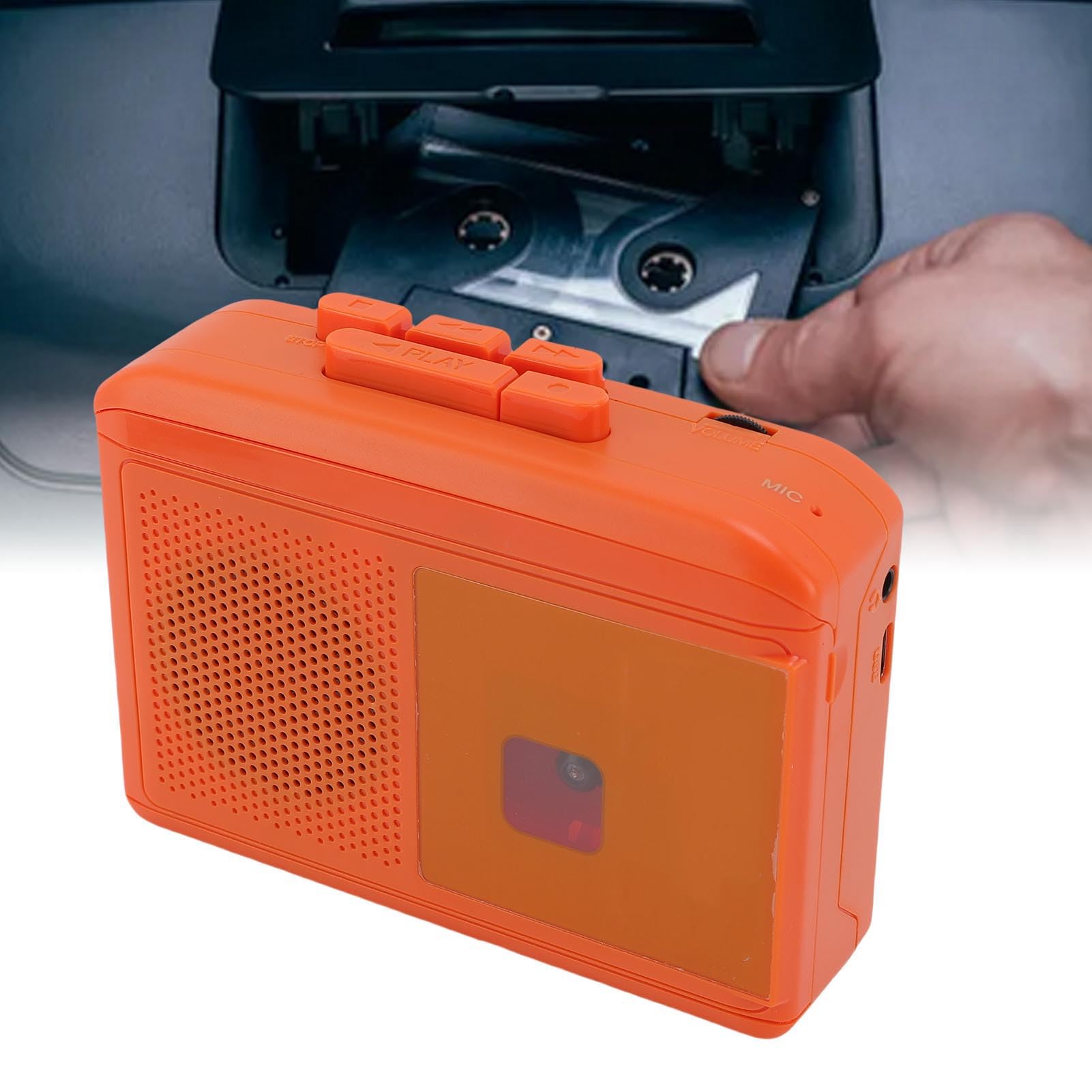 Cuifati Lecteur de Cassettes Portable, Magnétophone Vintage avec Rembobinage Rapide, Haut-Parleur intégré et Prise Casque, alimenté par 2 Piles AA ou USB C pour Une écoute Personnelle et