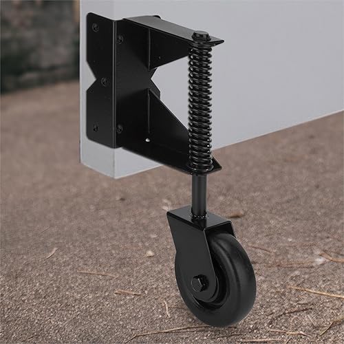 Miniatura 1 de SANKINS Rueda de puerta con resorte para valla de PVC de puerta de madera, rueda de puerta resistente con placa de montaje universal de 360 grados