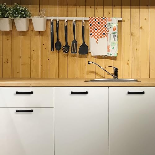 Miniatura 6 de goldenwarm Paquete de 22 tiradores negros de gabinete de acero inoxidable para gabinetes de cocina, manijas negras de centro a centro de 3 pulgadas