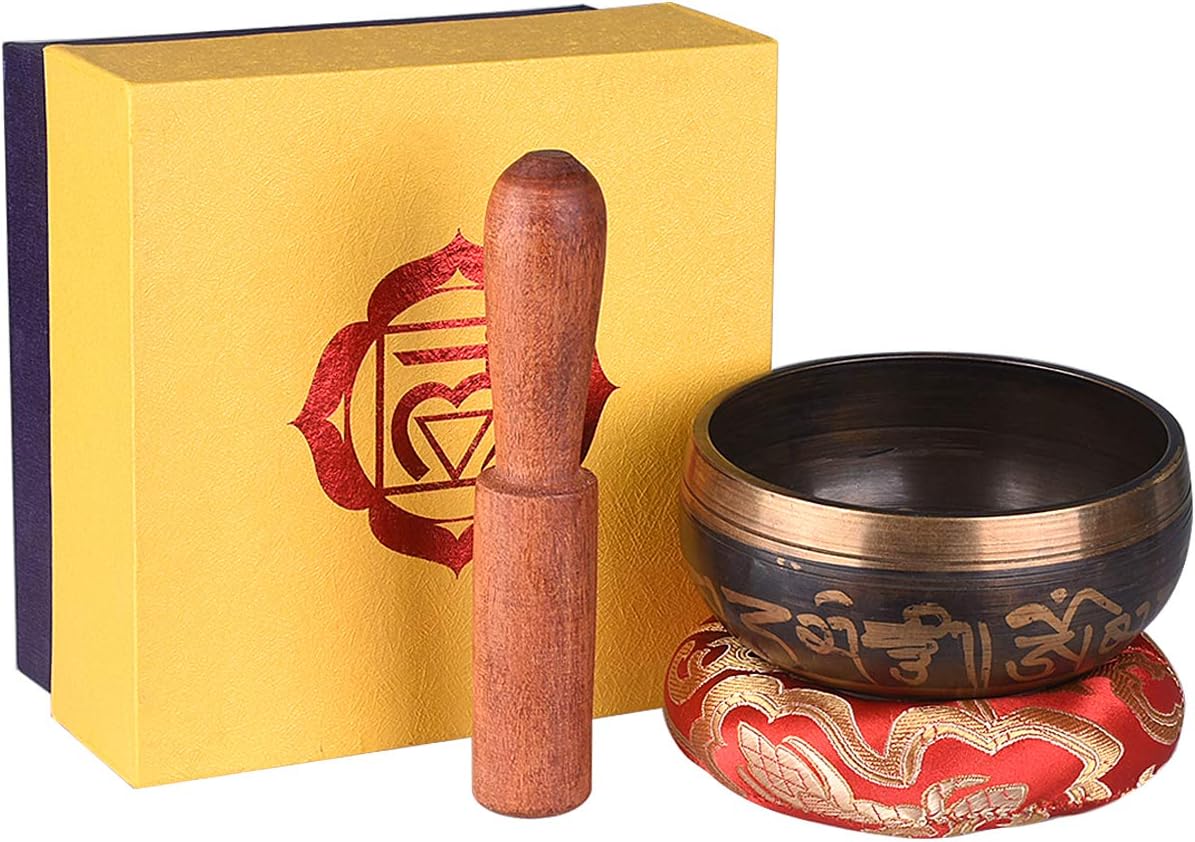 KASTEWILL Tibetan Singing Bowls and Storage Box Handmade for Meditation, Healing, Chakra