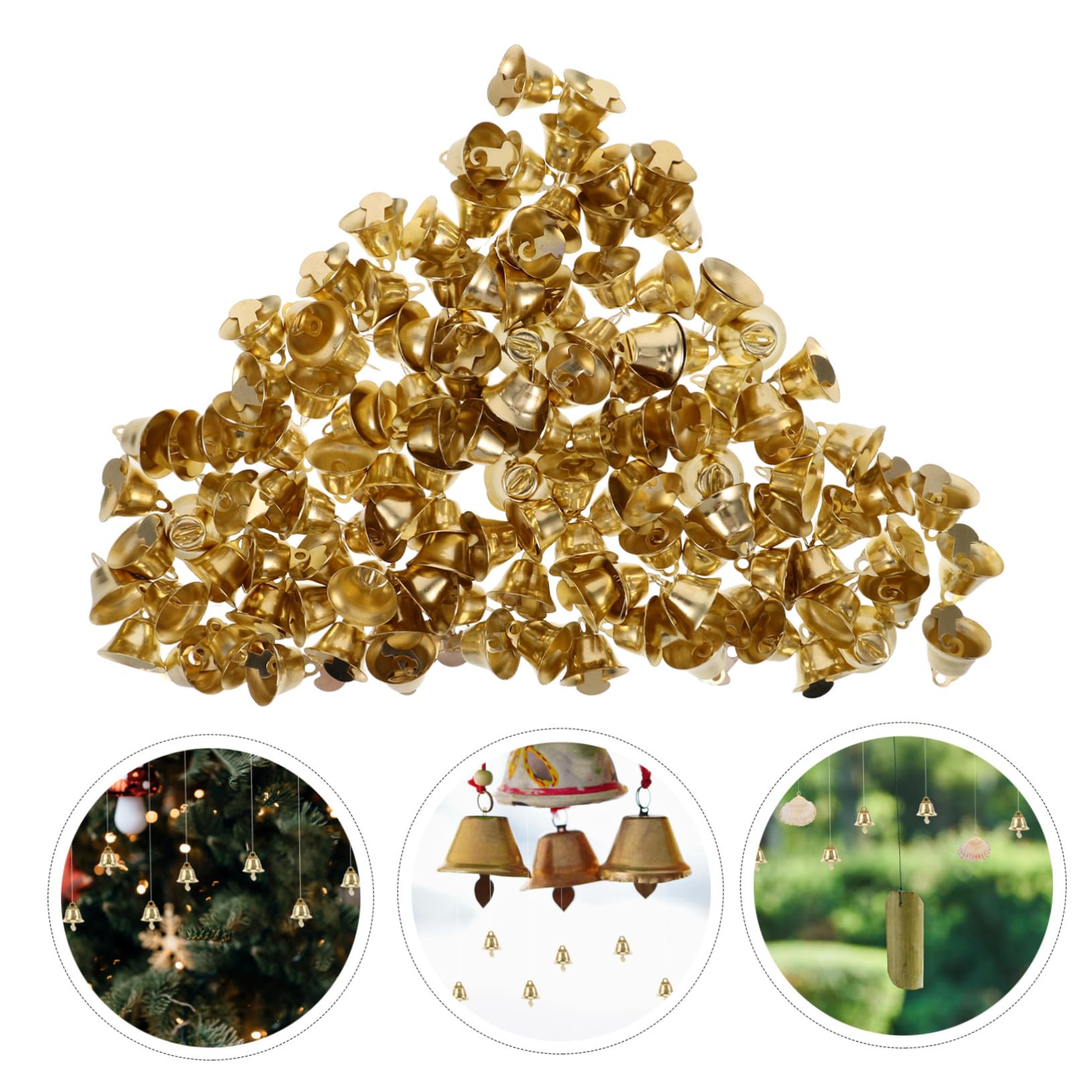 DOITOOL Campanelli Natalizi Mini Ciondolo a Campana 16 Mm Decorazioni Fai Da Te Dorate Per Albero Di Natale Addobbi Natalizi 120 Pezzi Accessori Per Artigianato e Carillon Eolico