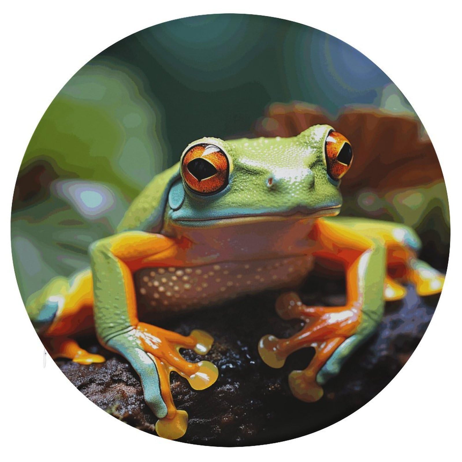 Wsoihfec Style Lovely Tree Frogs Seat Cushion Round Chair Pad
