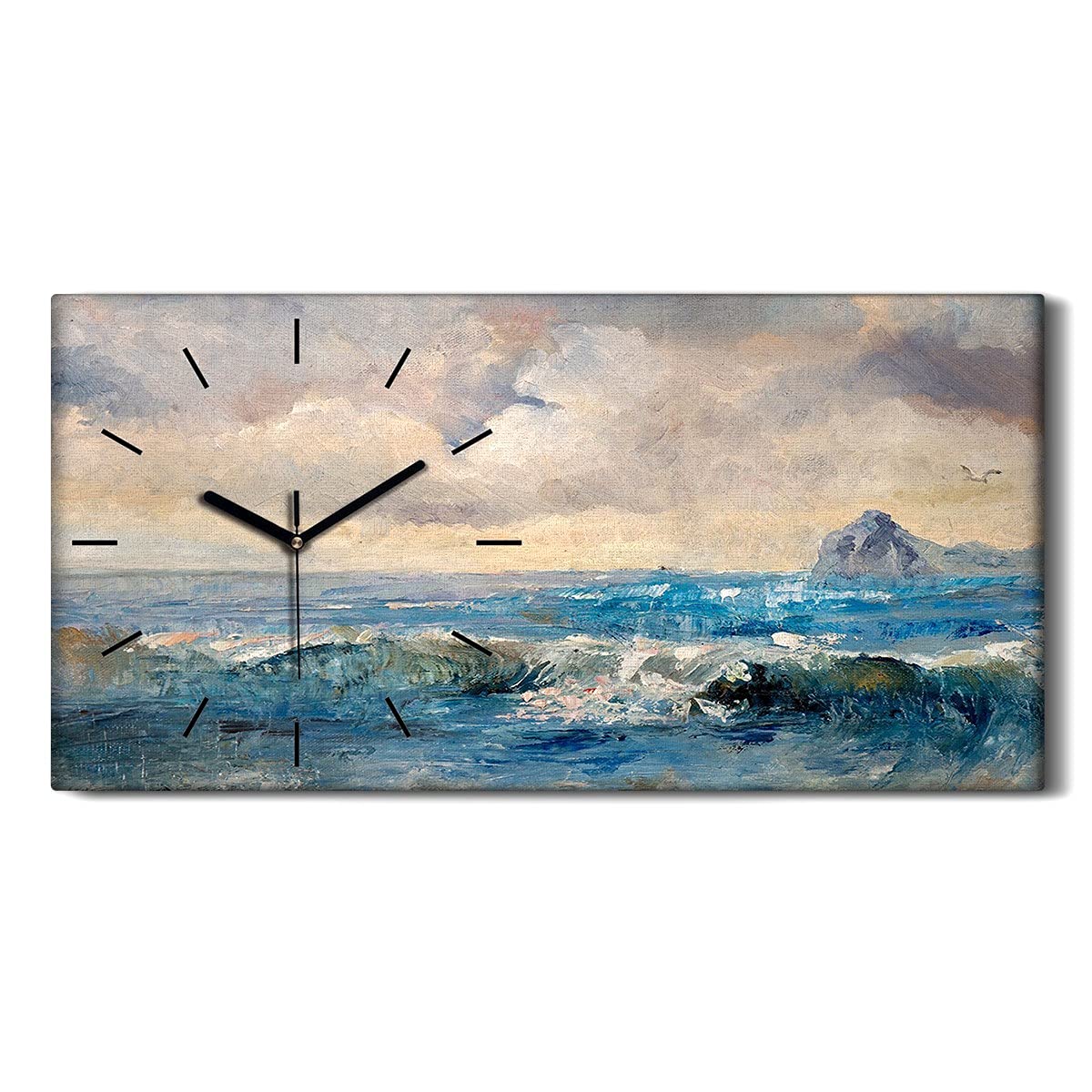 Horloge sur Toile Décoration 60x30cm Art Moderne