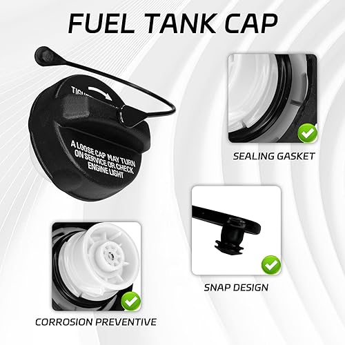 Miniatura 3 de Tapa de combustible de repuesto para Jeep Dodge Ram Chrysler #52030377AB 5278632AG 52030377AA Tapa de llenado Tapa de depósito de combustible para