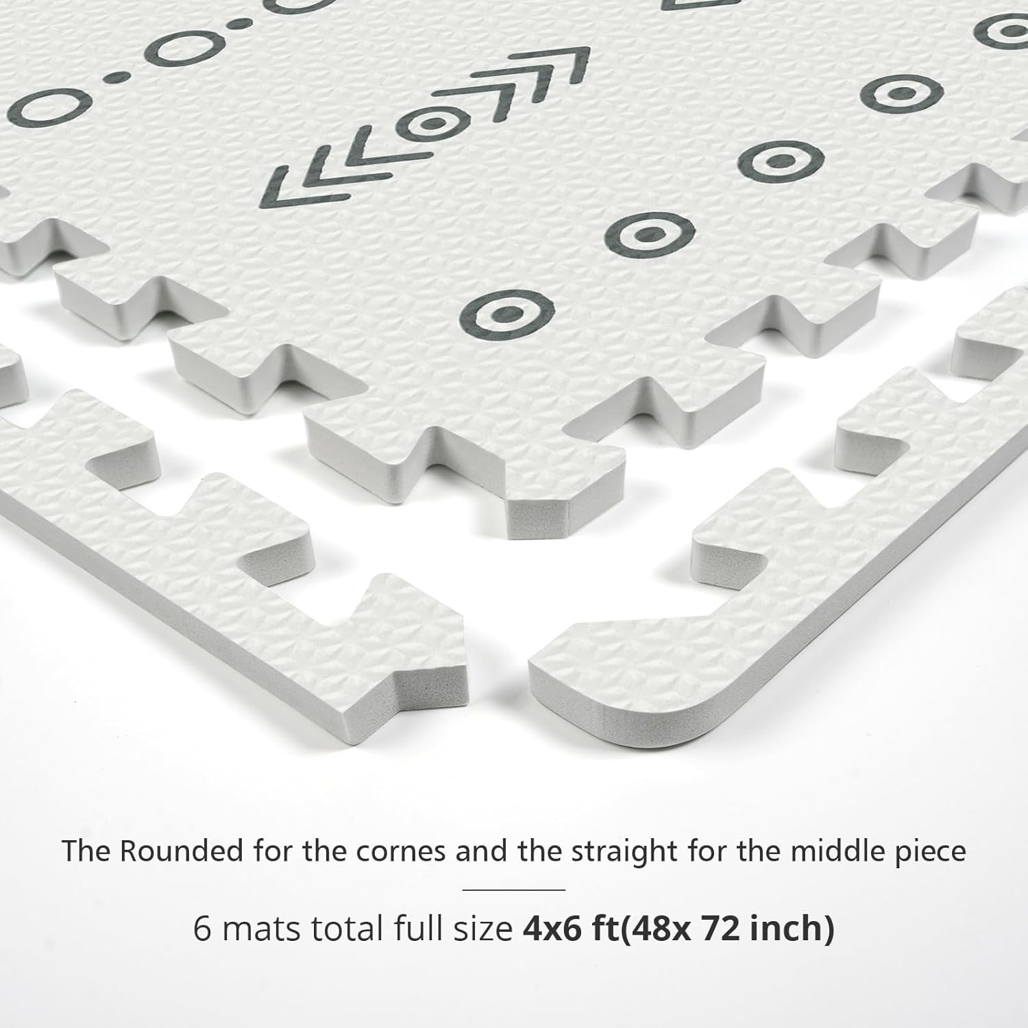 Foam Baby Play Mat, 72"x 48" Baby Crawling Mat for Kids for Babies with Interlocking Floor Tiles, Toddler Playmat for Indoor and Outdoor, Easy to Clean Playroom Floor Mats, Simple Lines