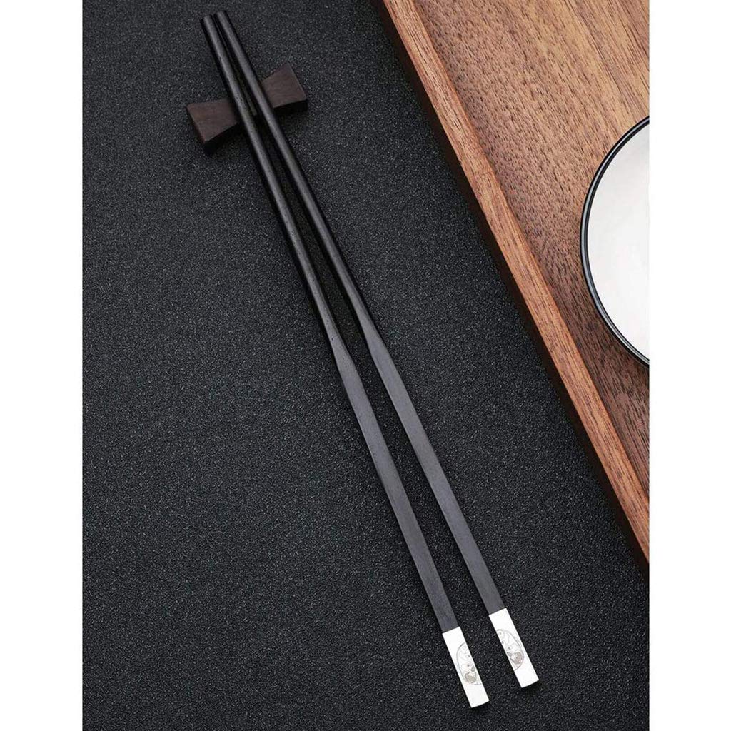FAMMIX Ensemble cadeau de baguettes en bois naturel avec coffret cadeau et repose-baguettes, baguettes en bois sculptées à la main, réutilisables, passent au lave-vaisselle, baguettes japonaises pour
