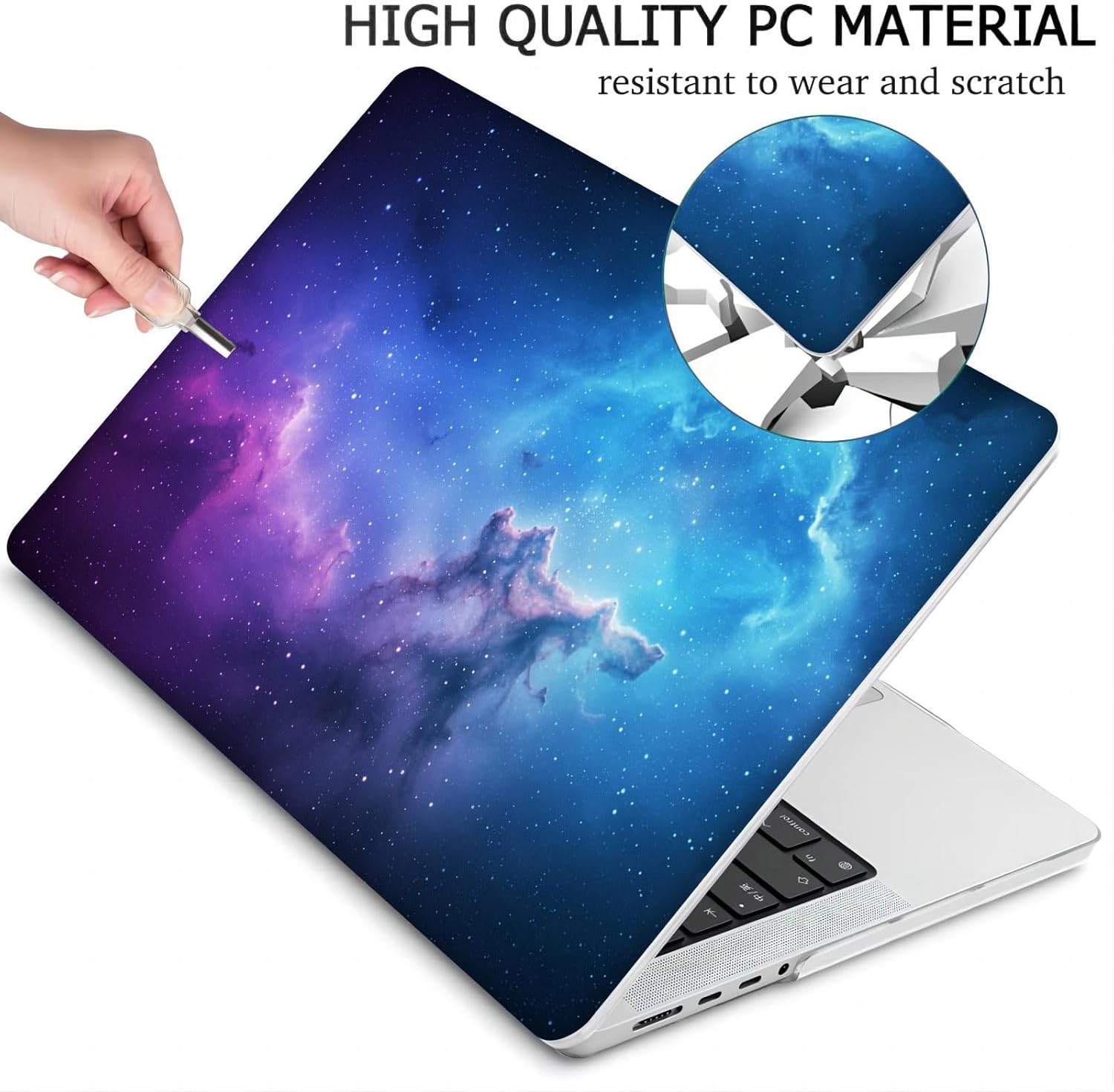 Compatible with MacBook Neo 13-inch, Hard Shell Case with Keyboard Cover and Screen Protector (A3404 A18 Pro chip, 2026 Release) - Nebula Galaxy MC23304