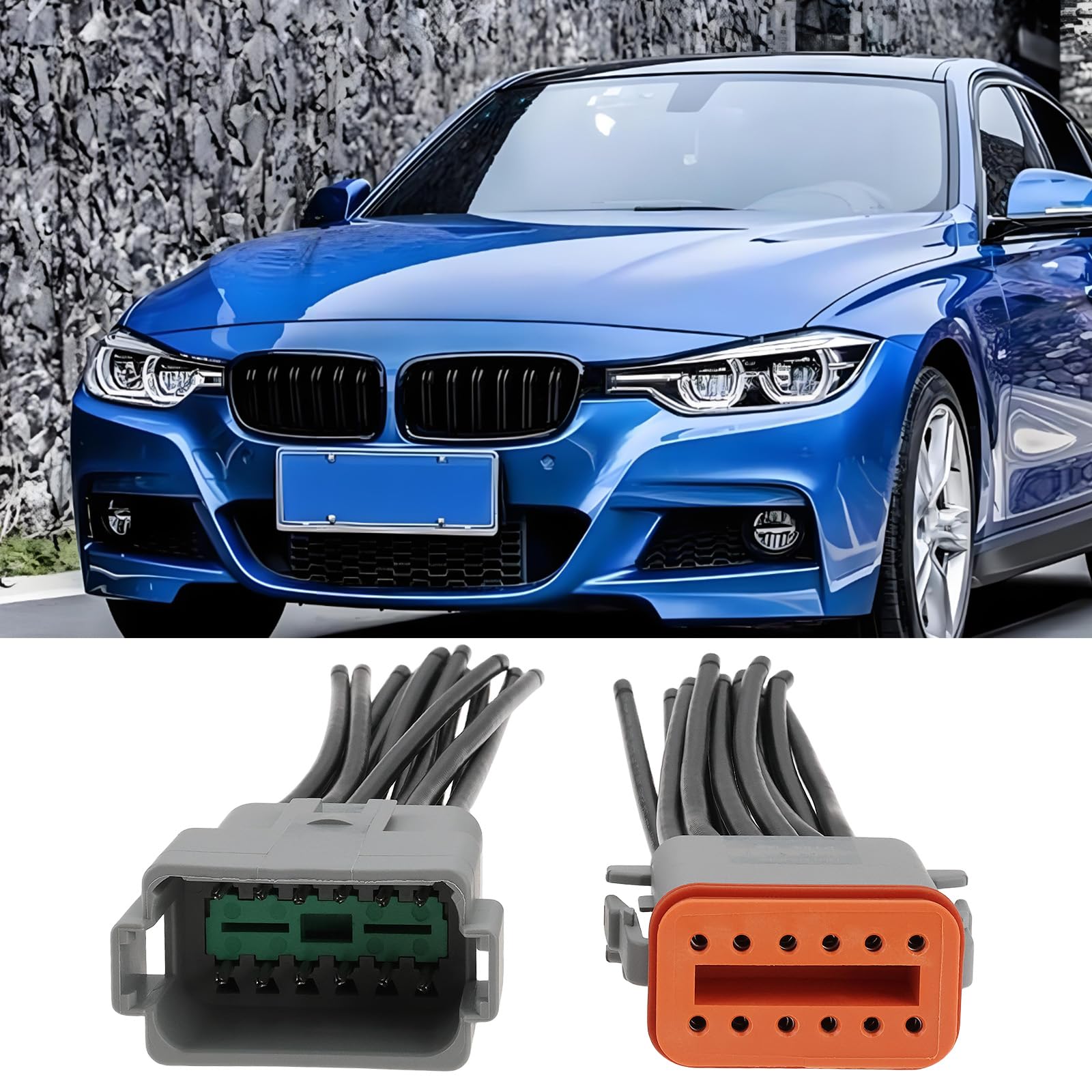 2 Pezzi Spina Elettrica Sigillata Per Autoveicoli A 12 Pin DT04-12P DT06-12S Per Applicazioni Automobilistiche E Industriali 15 Cm 14 AWG