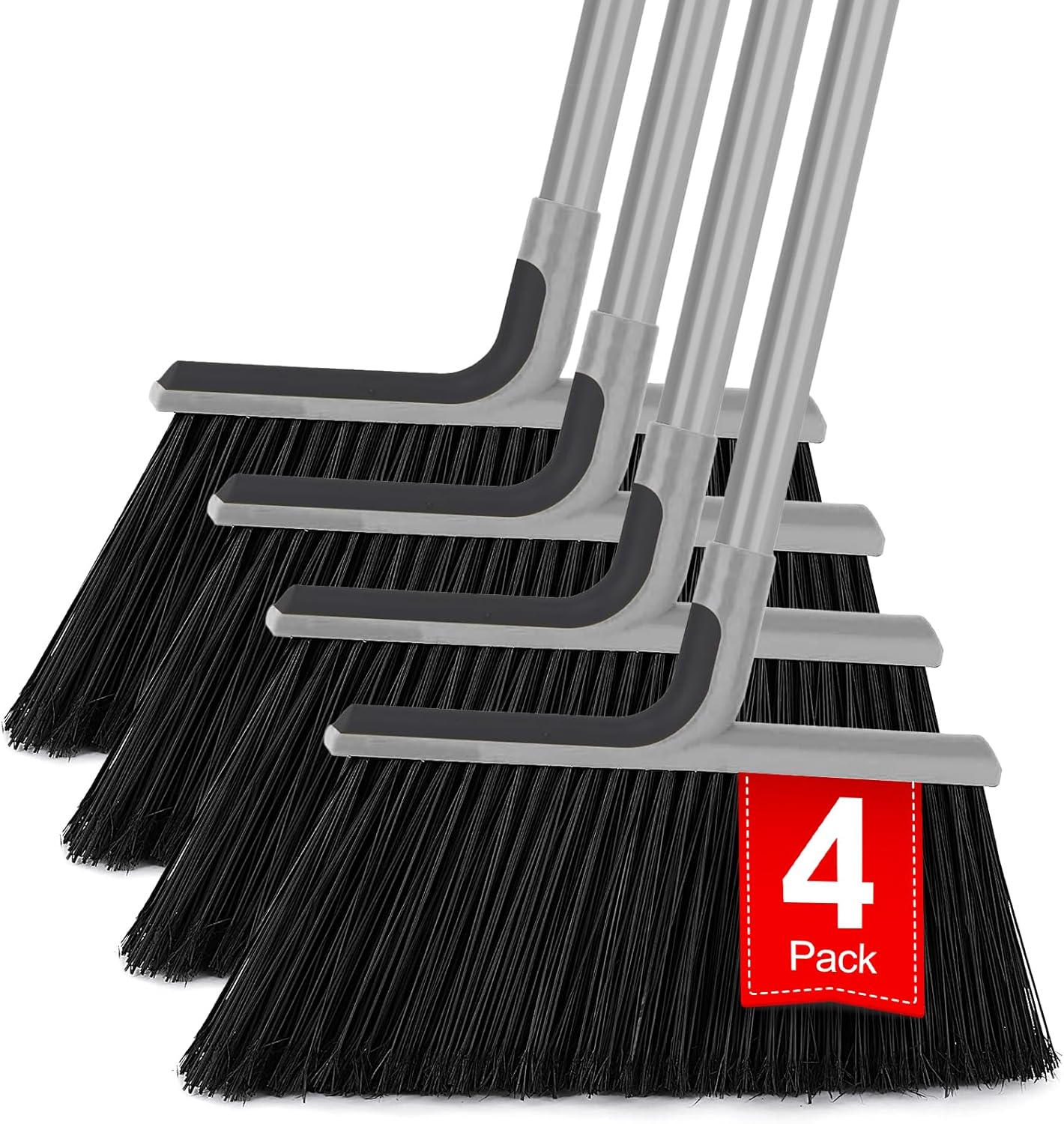 KeFanta 4 Packs Outdoor Broom Heavy Duty with 55″ Long Handle, Commercial Brooms for Sweeping Indoor Courtyard Restaurant Garage Patio Decks Mall Market Kitchen Office Lobby Shop KeFanta 4 Packs Outdoor Broom Heavy Duty with 55″ Long Handle, Commercial Brooms for Sweeping Indoor Courtyard Restaurant Garage Patio Decks Mall Market Kitchen Office Lobby Shop