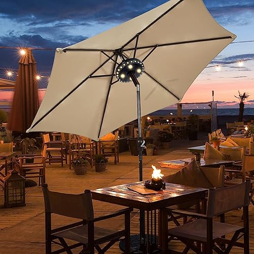 Miniatura 3 de Forlivese Luz para paraguas, 3 brillo, 200 lúmenes, modos inalámbricos, 28 luces LED, 4 pilas AA, luz de poste de sombrilla para sombrillas de