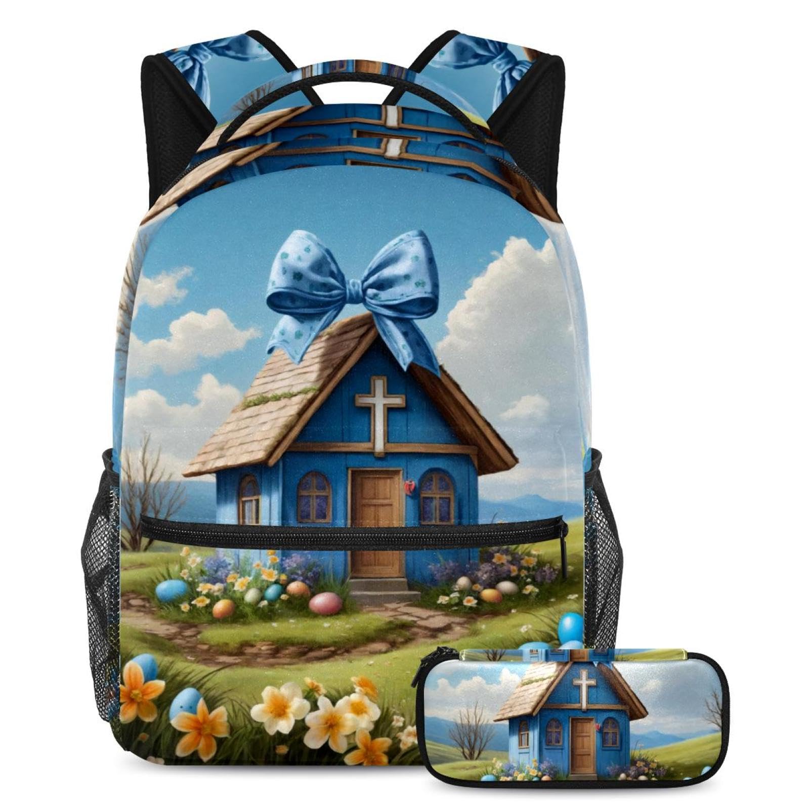 Lot de 2 cartables pour garçons et filles bleu et multicolore - 7