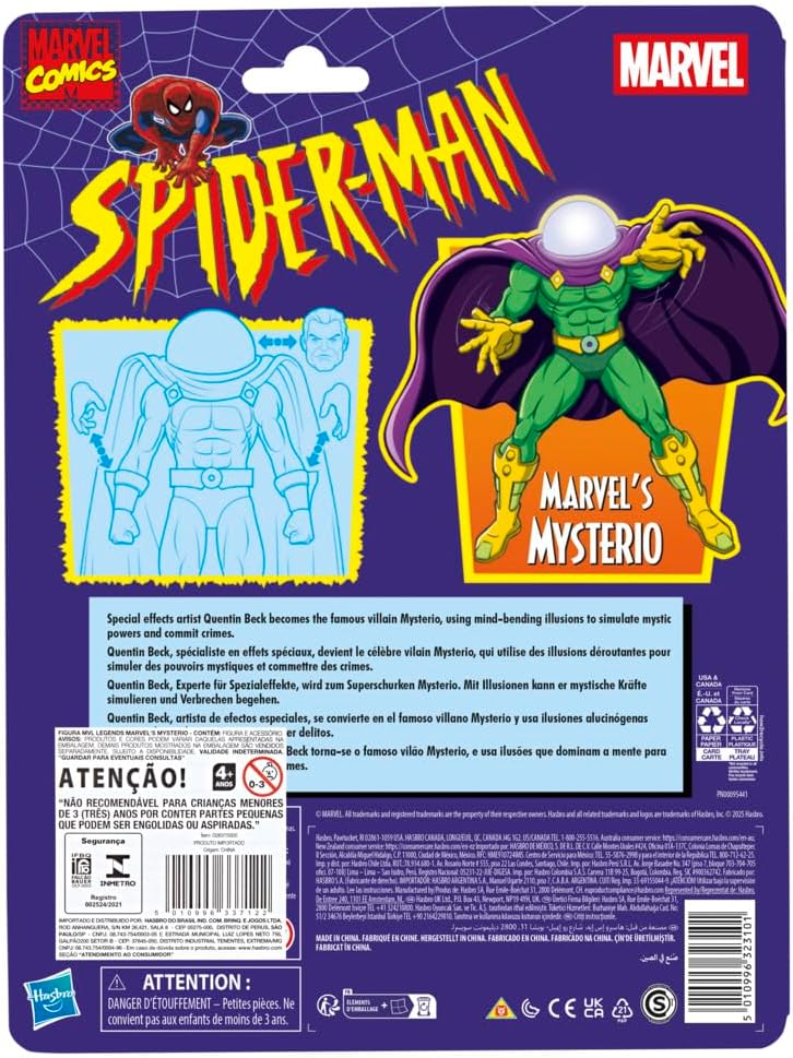 Marvel Legends Series Marvels Mysterio, Retro Spider-Man 6" Figure