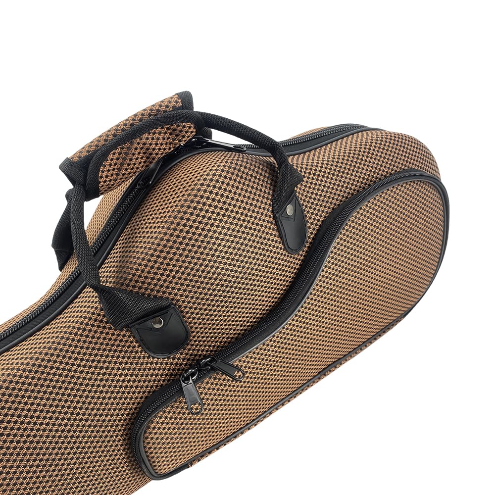 Custodia professionale per sassofono contralto, in nylon con tracolla, leggera e resistente, per sassofono contralto, custodia per accessori (marrone)